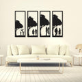 Modern MDF Wall Art Set of 4 | Large Ready-to-Hang Wall Decor (16 × 36 Inches) Vael Decor