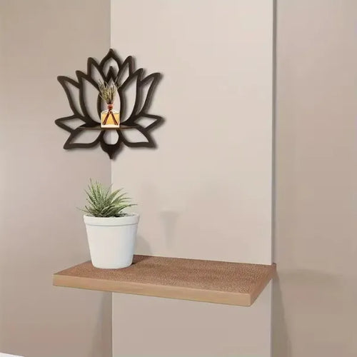 Flower Design Wooden Wall Decor Set of 2 | Modern Rustic Wooden Wall Frames Vael Decor