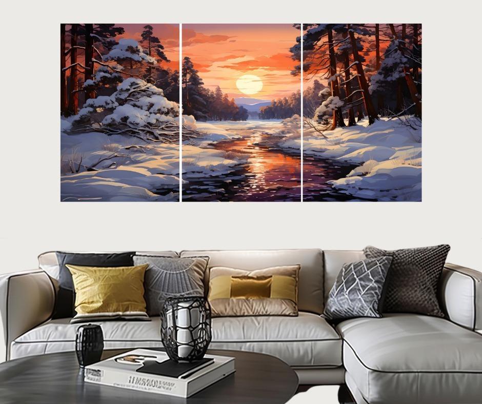 Modern MDF Wall Art Set of 3 | Large Wooden Wall Decor Vael Decor