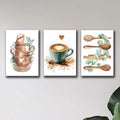 Set of 3 Sticky Canvas Photo Tiles | Modern Wooden Wall Frames for Home Décor Vael Decor