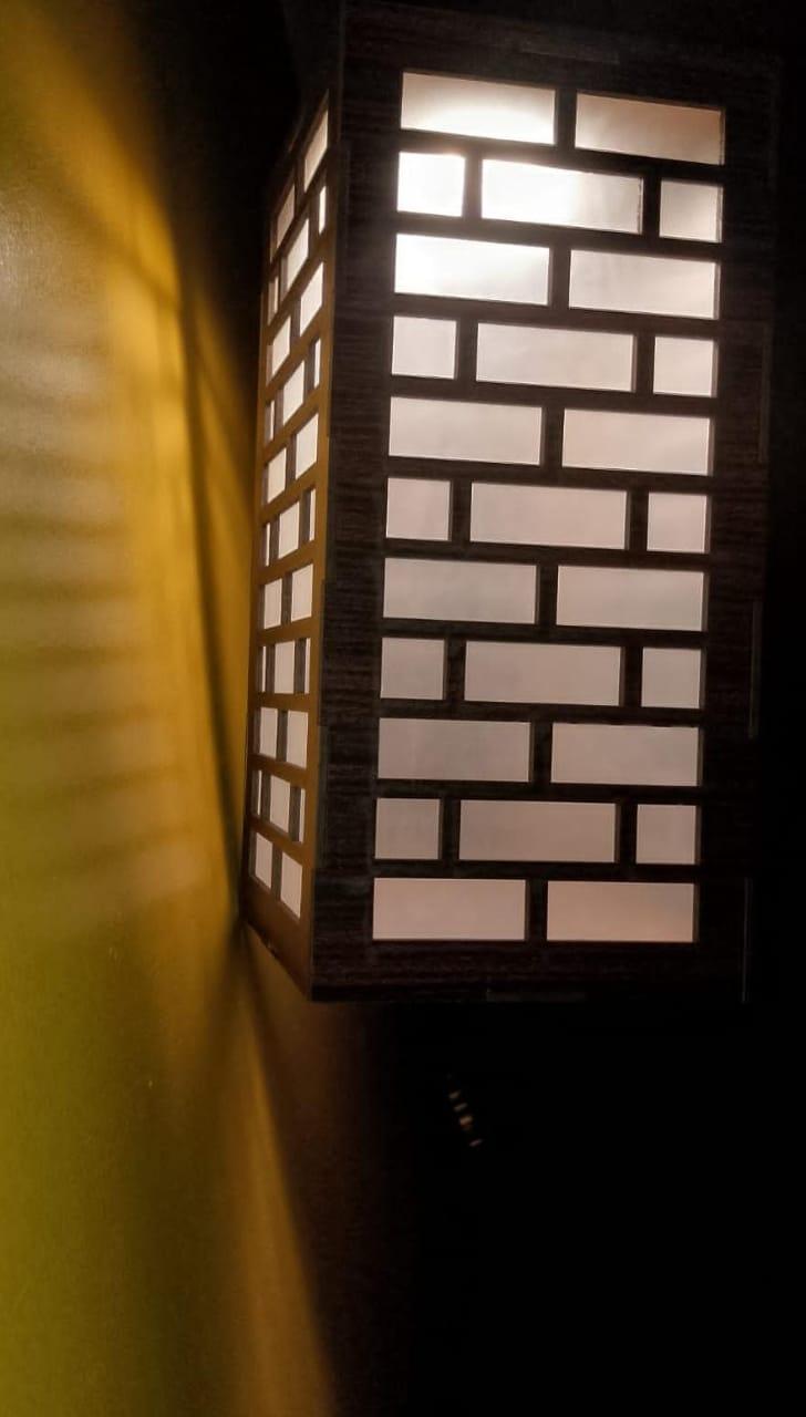 Modern Wooden Ceiling Pendant Lamp with Warm Golden Light | MDF Hanging Light Vael Decor