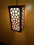 Modern Wooden Ceiling Pendant Lamp with Warm Golden Light | MDF Hanging Light Vael Decor