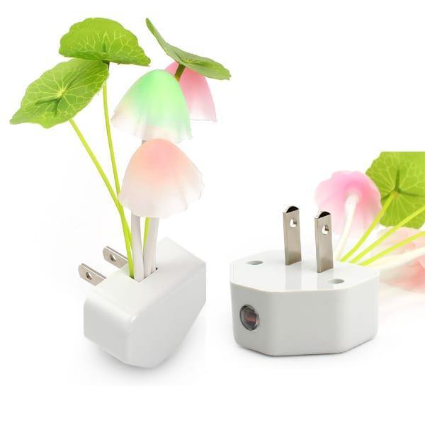 LED Mushroom Night Light with Light Sensor & Color Changing Warm White Lamp Vael Decor