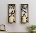 Set of 2 Abstract MDF Floating Wall Shelves | Modern Decorative Wall Shelf Vael Decor