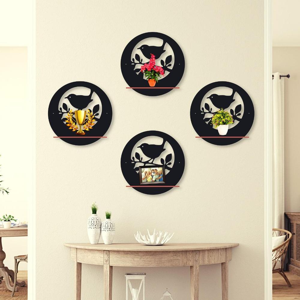 Set of 4 MDF Wall Art Panels | Modern 7-Inch Wall Hanging Decor Vael Decor