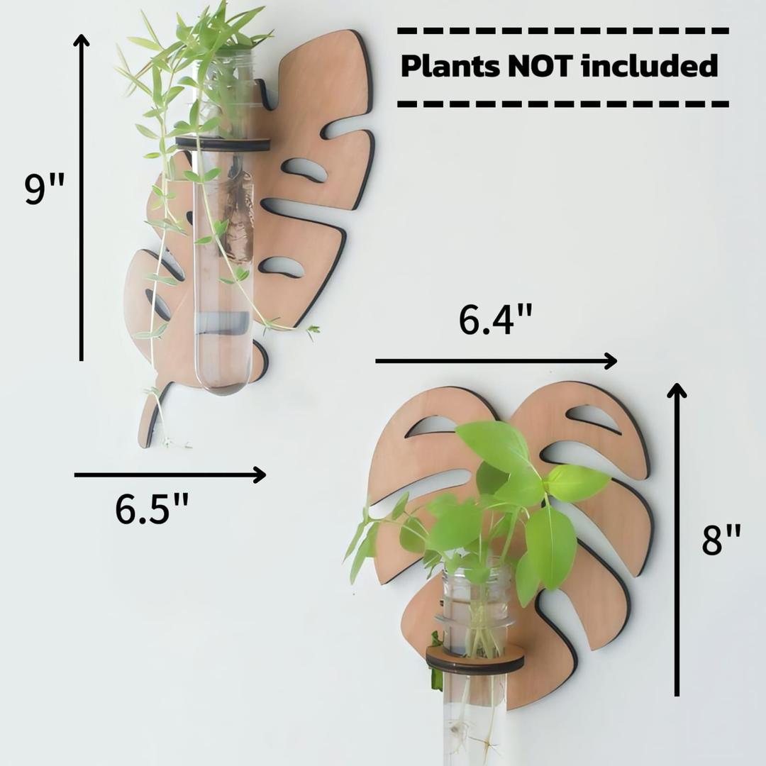Set of 2 Wooden Wall Planters | MDF Floating Plant Holders for Home Decor Vael Decor