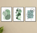 Set of 3 Sticky Canvas Photo Tiles | Modern Wooden Wall Frames for Home Décor Vael Decor