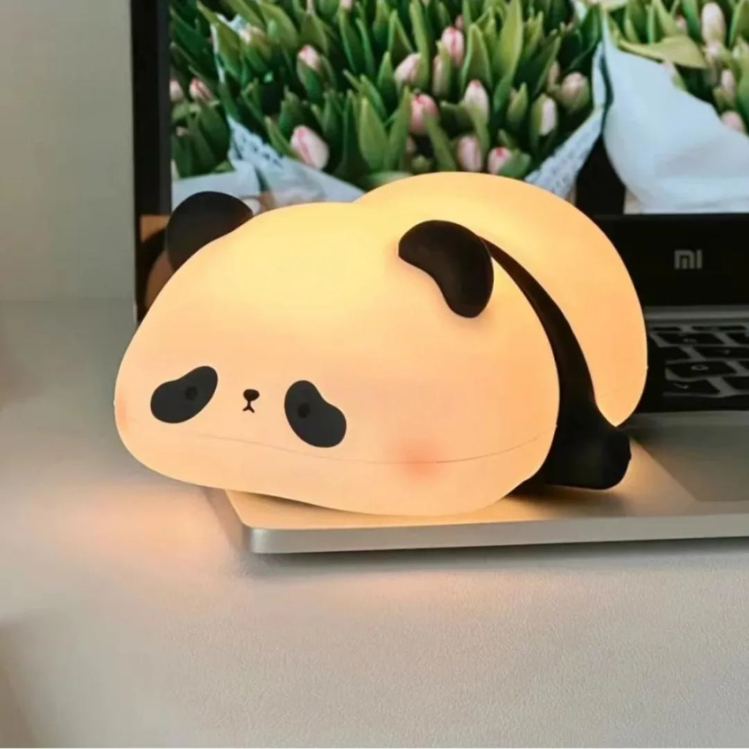 Rechargeable Panda Silicone Night Lamp with 3-Level Dimmable LED Light Vael Decor