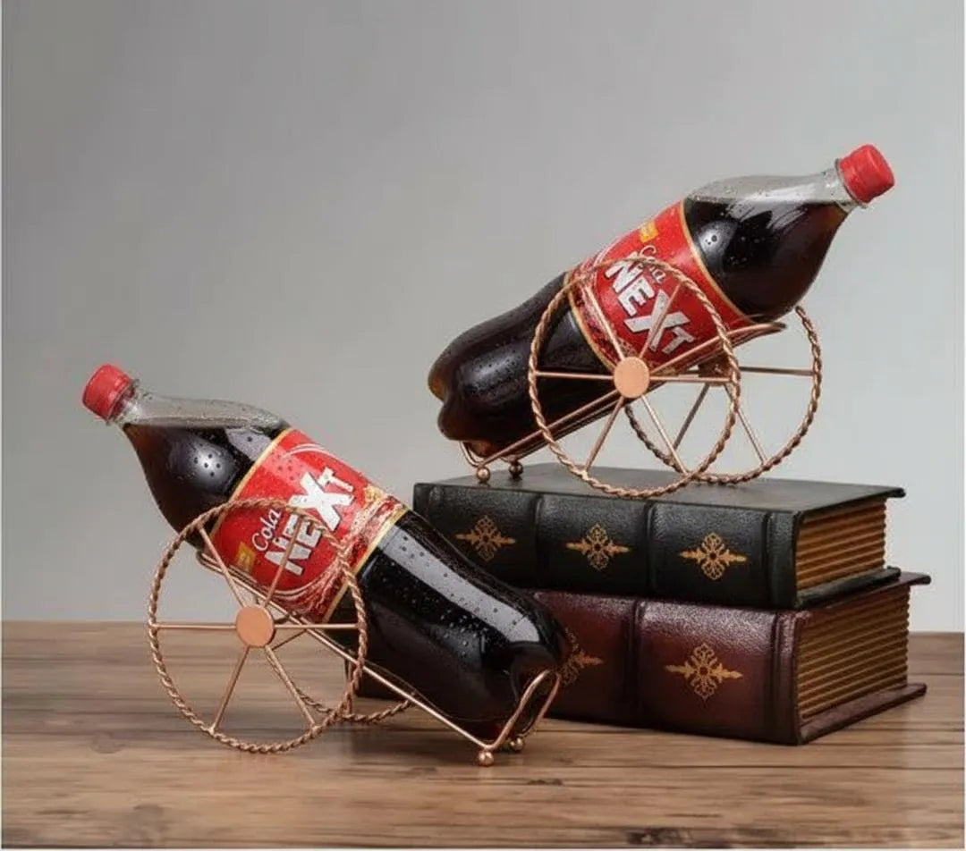 Retro Metal Cold Drink Rack Golden Iron Bottle Holder for Kitchen & Table Vael Decor