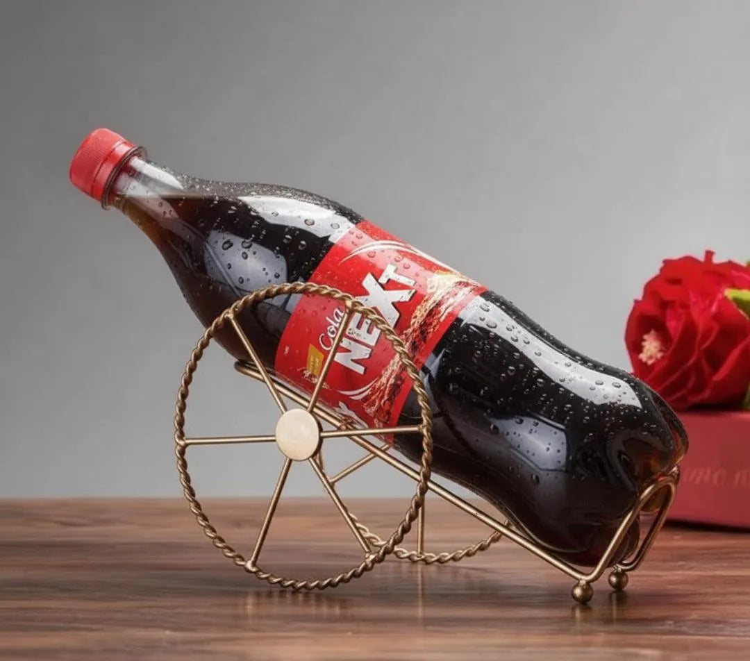 Retro Metal Cold Drink Rack Golden Iron Bottle Holder for Kitchen & Table Vael Decor