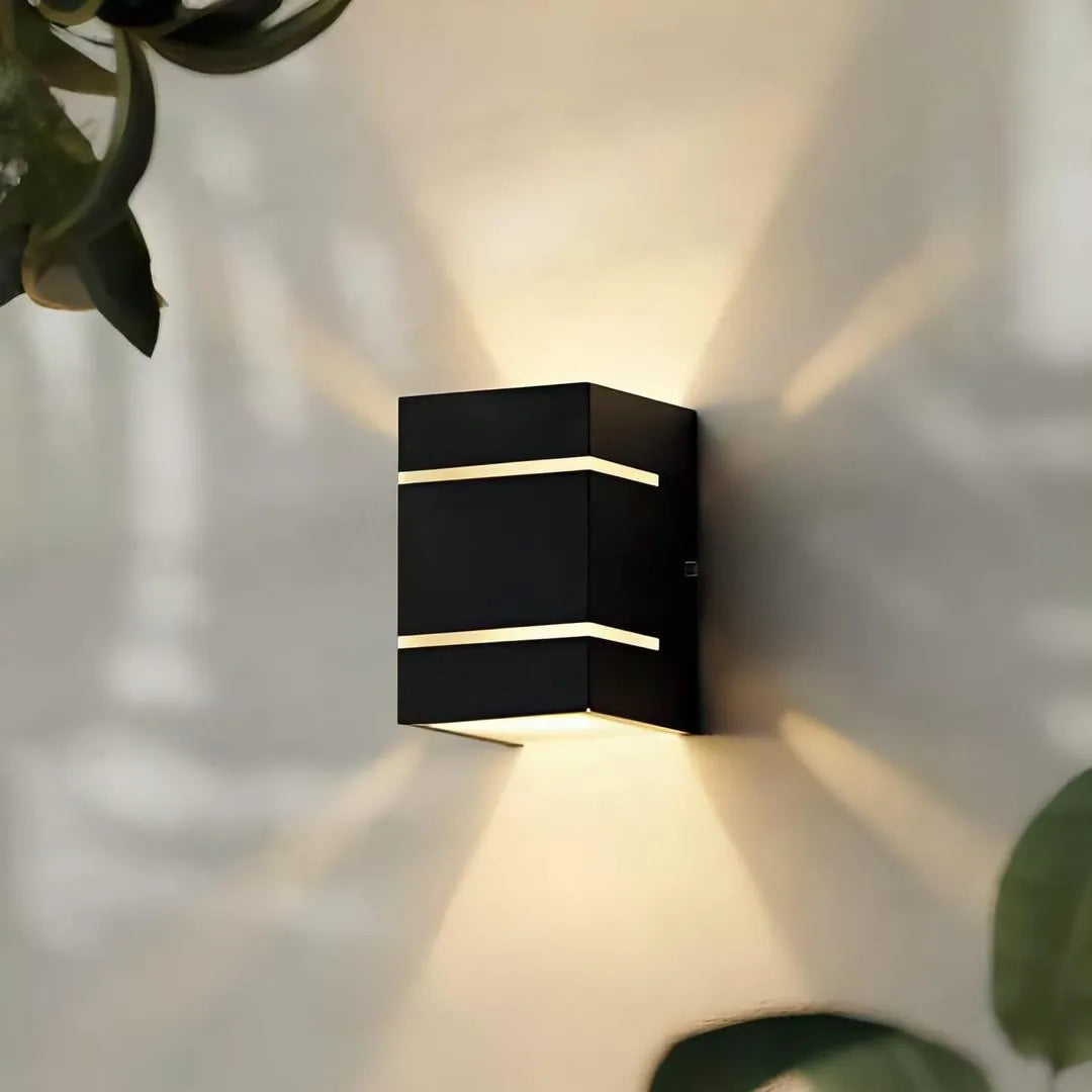Modern MDF Wooden Table Lamp with Warm Golden LED Light Vael Decor