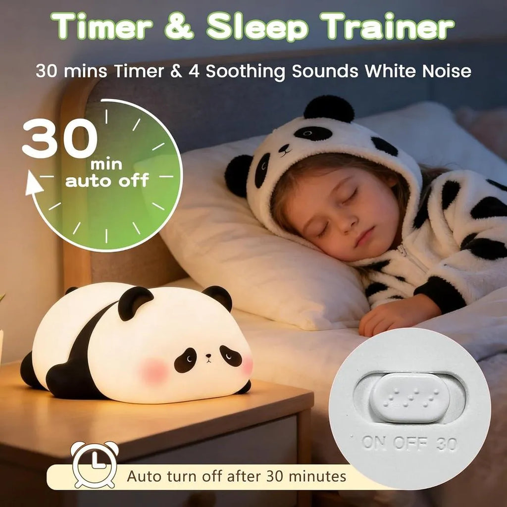 Rechargeable Panda Silicone Night Lamp with 3-Level Dimmable LED Light Vael Decor