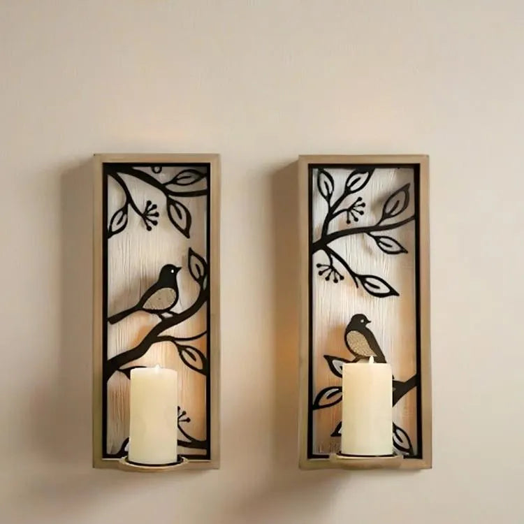 Set of 2 Abstract MDF Floating Wall Shelves | Modern Decorative Wall Shelf Vael Decor
