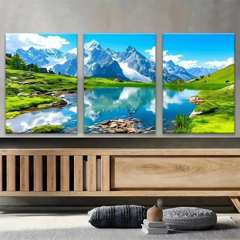 Modern MDF Wall Art Set of 3 | Large Wooden Wall Decor Vael Decor