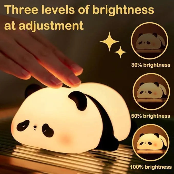 Rechargeable Panda Silicone Night Lamp with 3-Level Dimmable LED Light Vael Decor