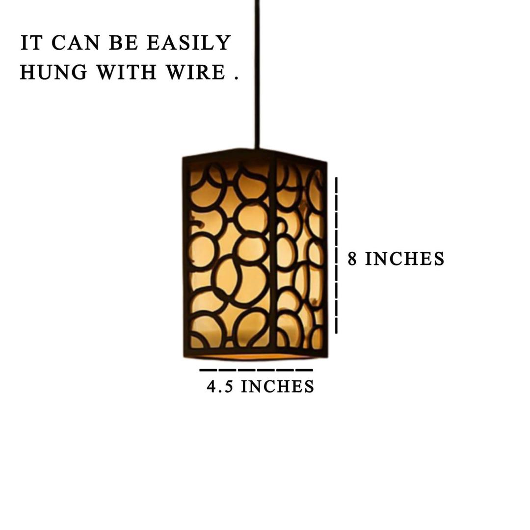 Modern Wooden Ceiling Pendant Lamp with Warm Golden Light | MDF Hanging Light Vael Decor