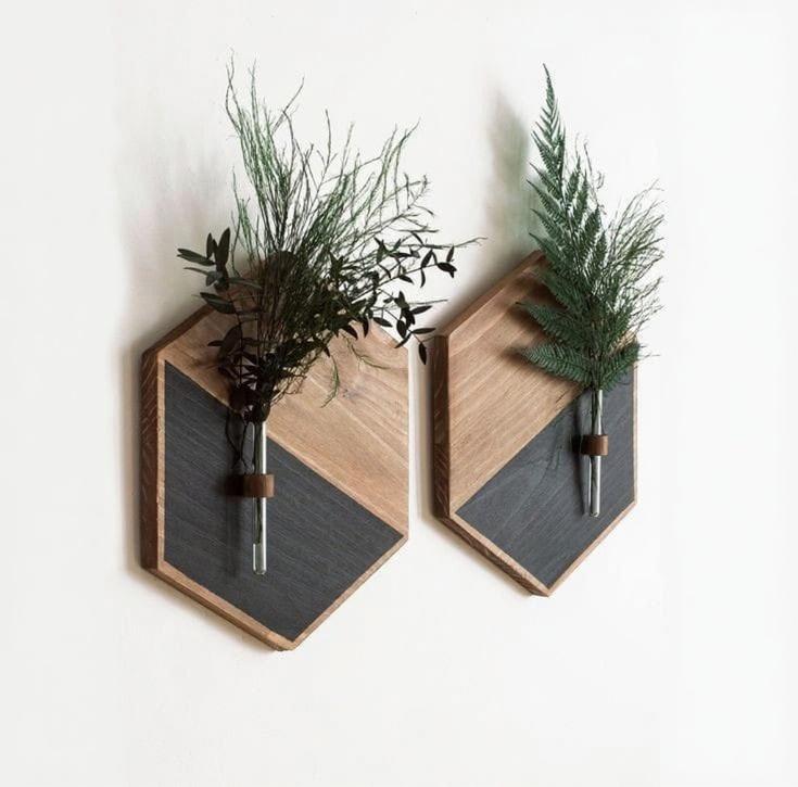Set of 2 Wooden Wall Planters | MDF Floating Plant Holders for Home Decor Vael Decor