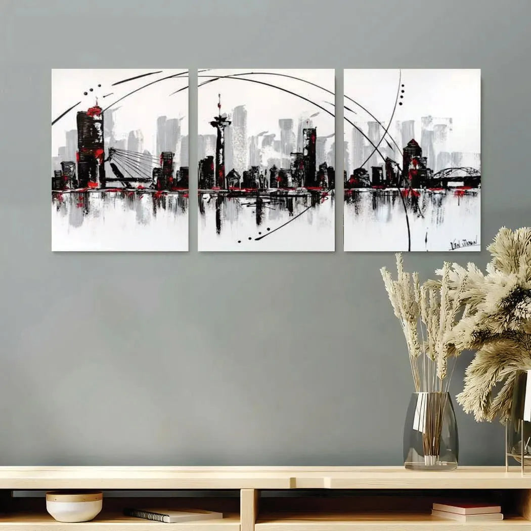 Modern MDF Wall Art Set of 3 | Large Wooden Wall Decor