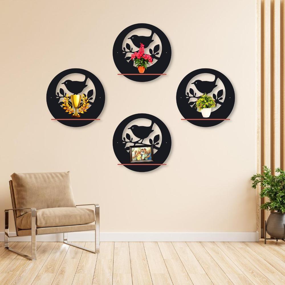Set of 4 MDF Wall Art Panels | Modern 7-Inch Wall Hanging Decor Vael Decor