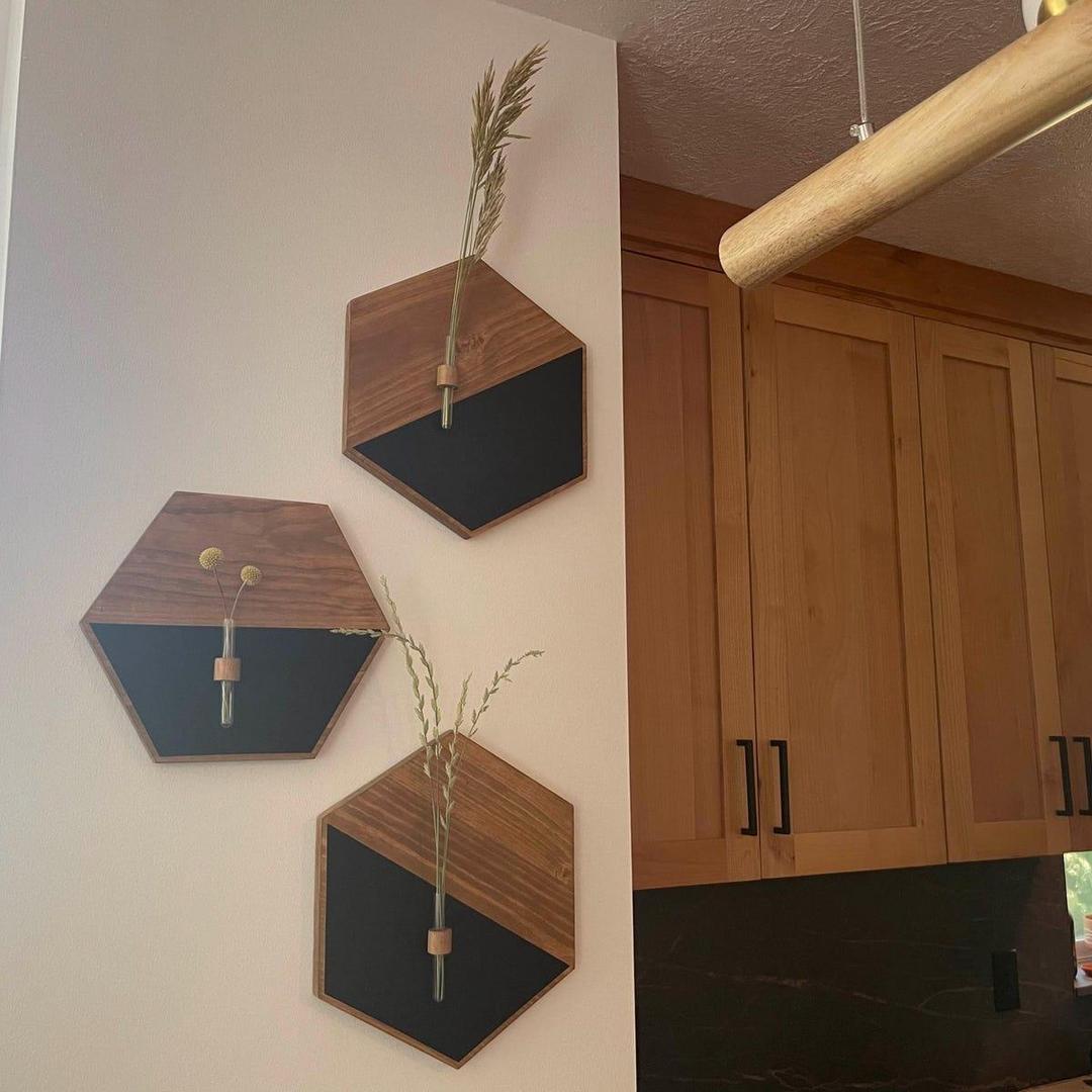 Set of 2 Wooden Wall Planters | MDF Floating Plant Holders for Home Decor Vael Decor