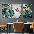 Set of 3 Sticky Canvas Photo Tiles | Modern Wooden Wall Frames for Home Décor Vael Decor