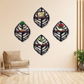Modern MDF Wall Art Set of 4 | 7-Inch Ready-to-Hang Wall Decor Vael Decor