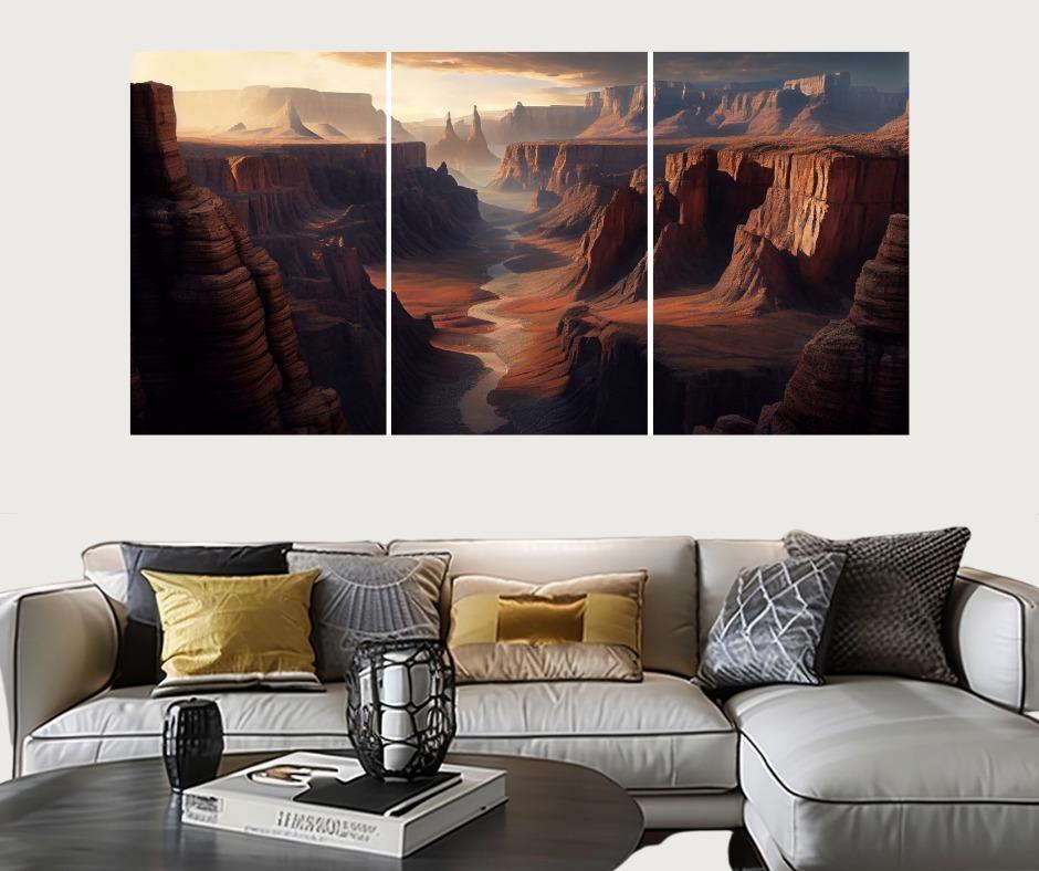 Modern MDF Wall Art Set of 3 | Large Wooden Wall Decor Vael Decor