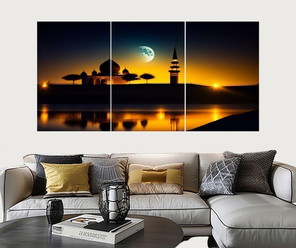 Islamic 3D Calligraphy Wall Frame Set of 3 | Premium MDF Wooden Wall Art Vael Decor