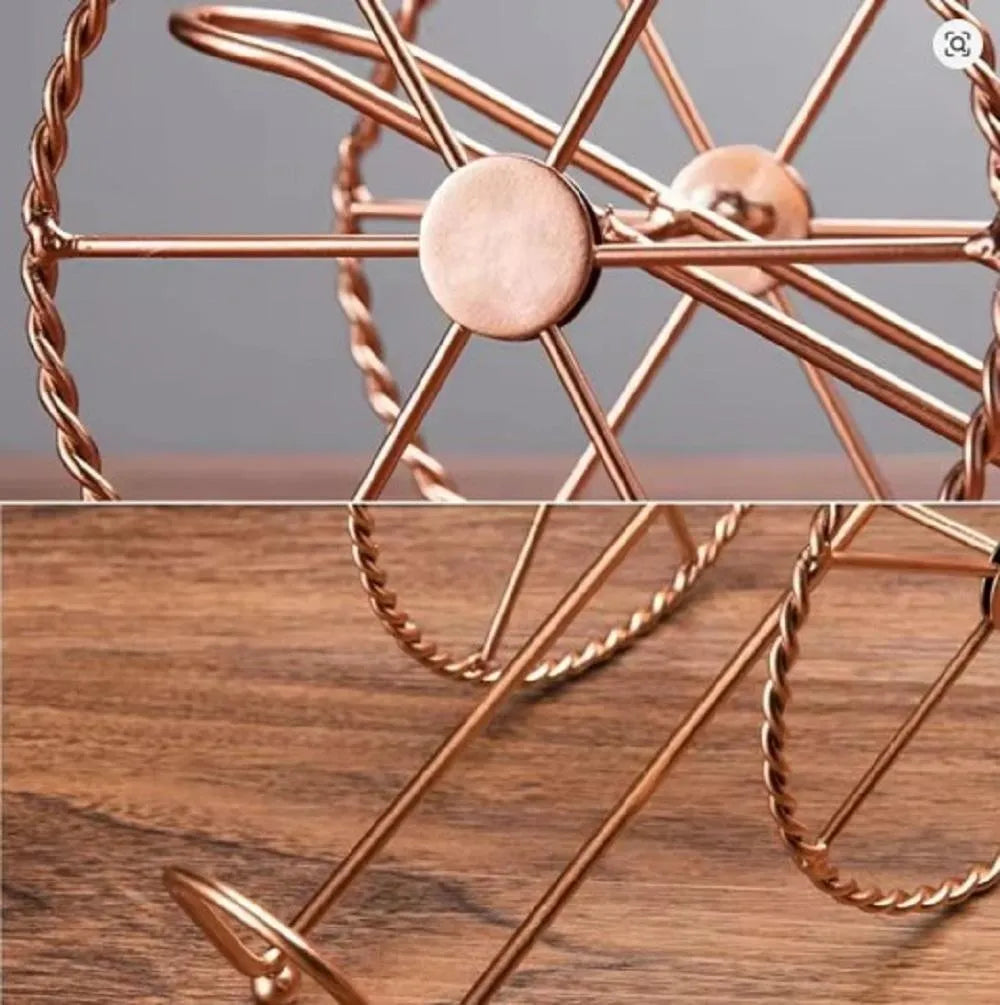 Retro Metal Cold Drink Rack Golden Iron Bottle Holder for Kitchen & Table Vael Decor