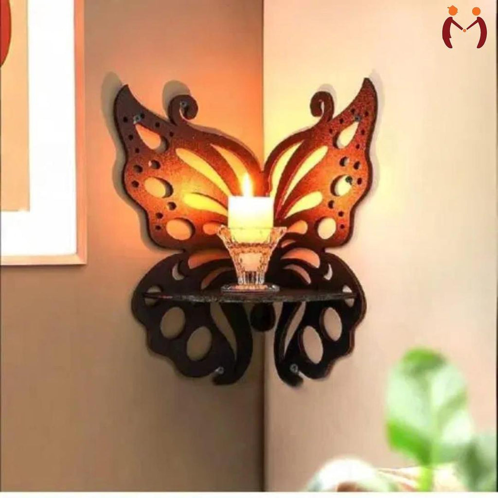 Flower Design Wooden Wall Decor Set of 2 | Modern Rustic Wooden Wall Frames Vael Decor