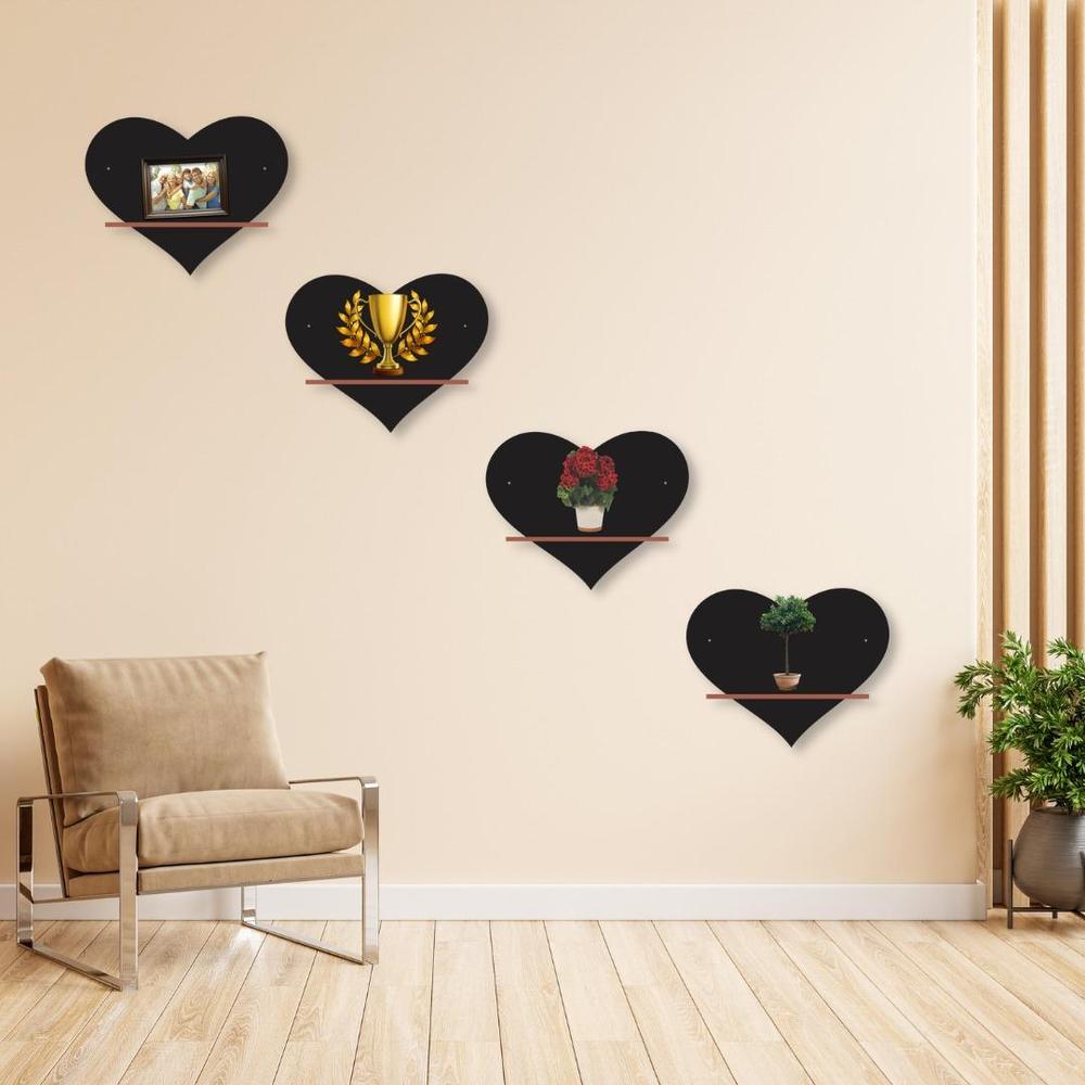 Modern MDF Wall Art Set of 4 | 7-Inch Ready-to-Hang Wall Decor Vael Decor