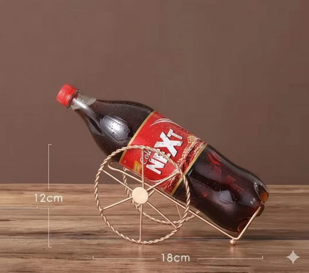 Retro Metal Cold Drink Rack Golden Iron Bottle Holder for Kitchen & Table Vael Decor