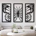 Modern MDF Wall Art Set of 3 | Large Wooden Wall Decor (60 × 16 Inches) Vael Decor
