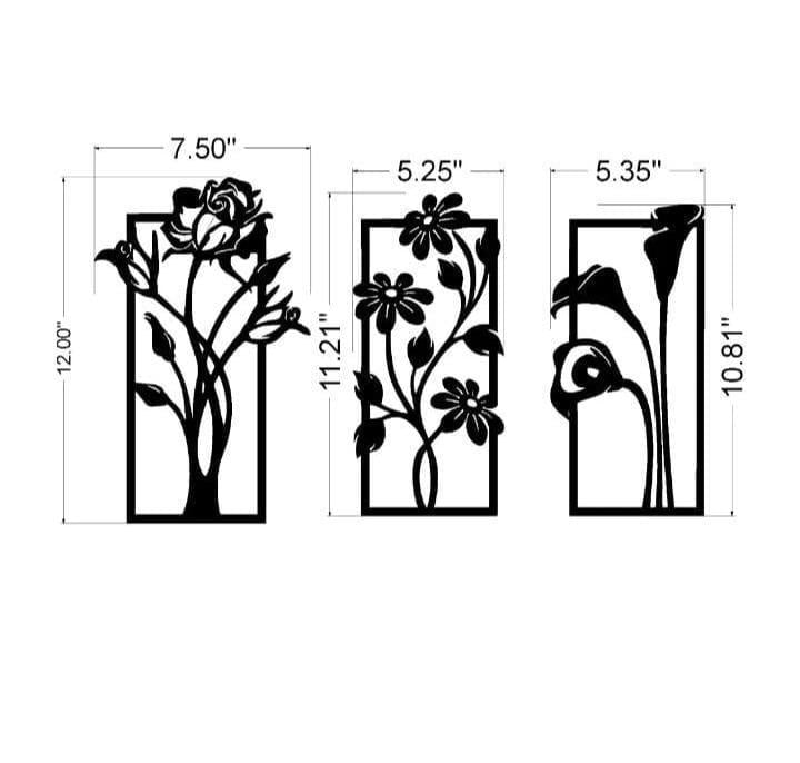 Modern Tree Wall Art Set of 3 | MDF Wooden Nature Wall Decor Vael Decor