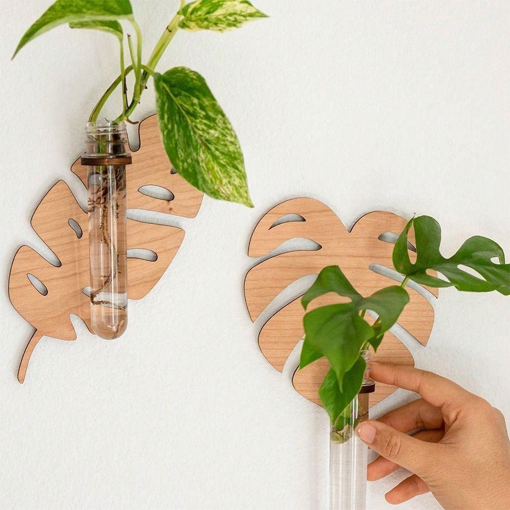 Set of 2 Wooden Wall Planters | MDF Floating Plant Holders for Home Decor Vael Decor