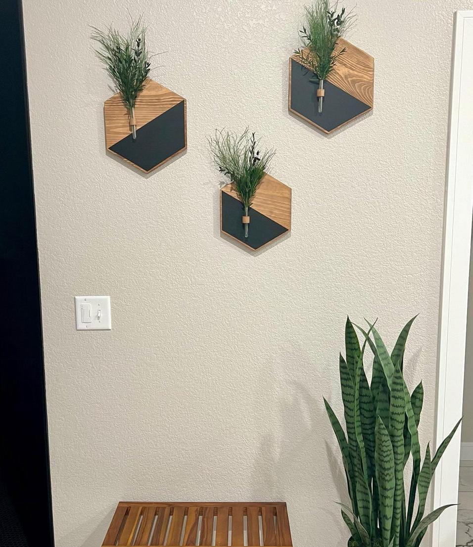 Set of 2 Wooden Wall Planters | MDF Floating Plant Holders for Home Decor Vael Decor