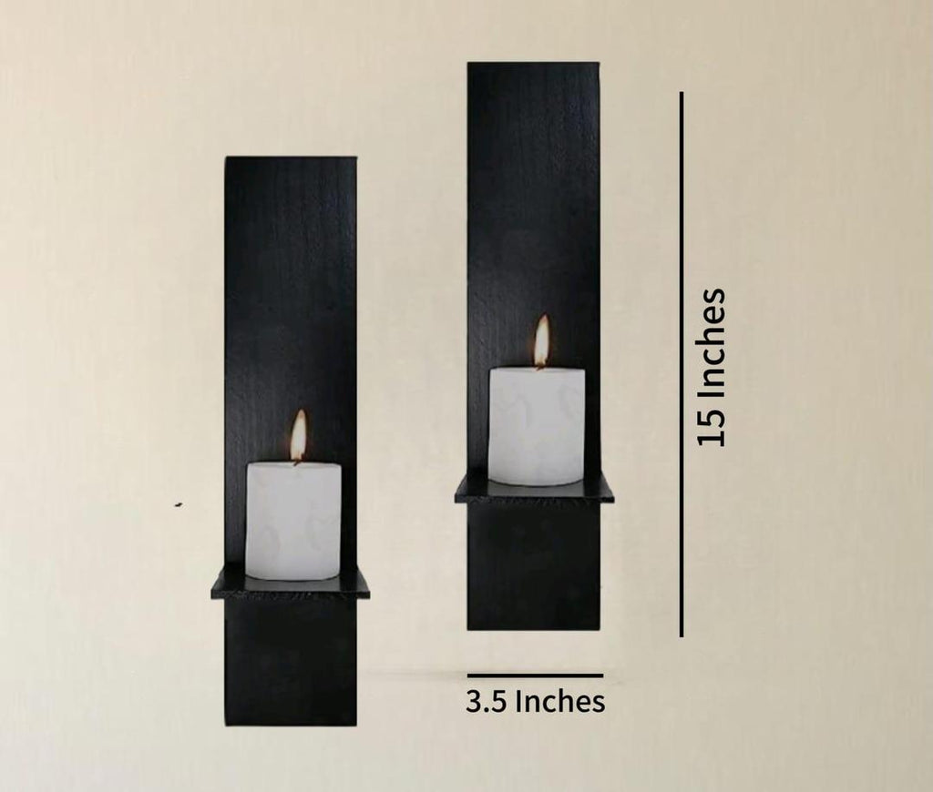 Modern Abstract MDF Floating Wall Shelves Set of 2 | Black Wall Decor Vael Decor