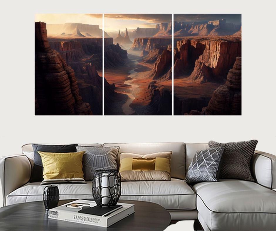 Modern MDF Wall Art Set of 3 | Large Wooden Wall Decor Vael Decor