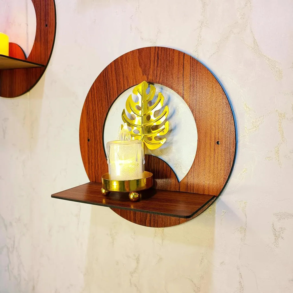 Modern MDF Floating Wall Shelves Set of 4 | Abstract Decorative Wall Shelves Vael Decor