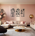 Modern Tree Wall Art Set of 3 | MDF Wooden Nature Wall Decor Vael Decor