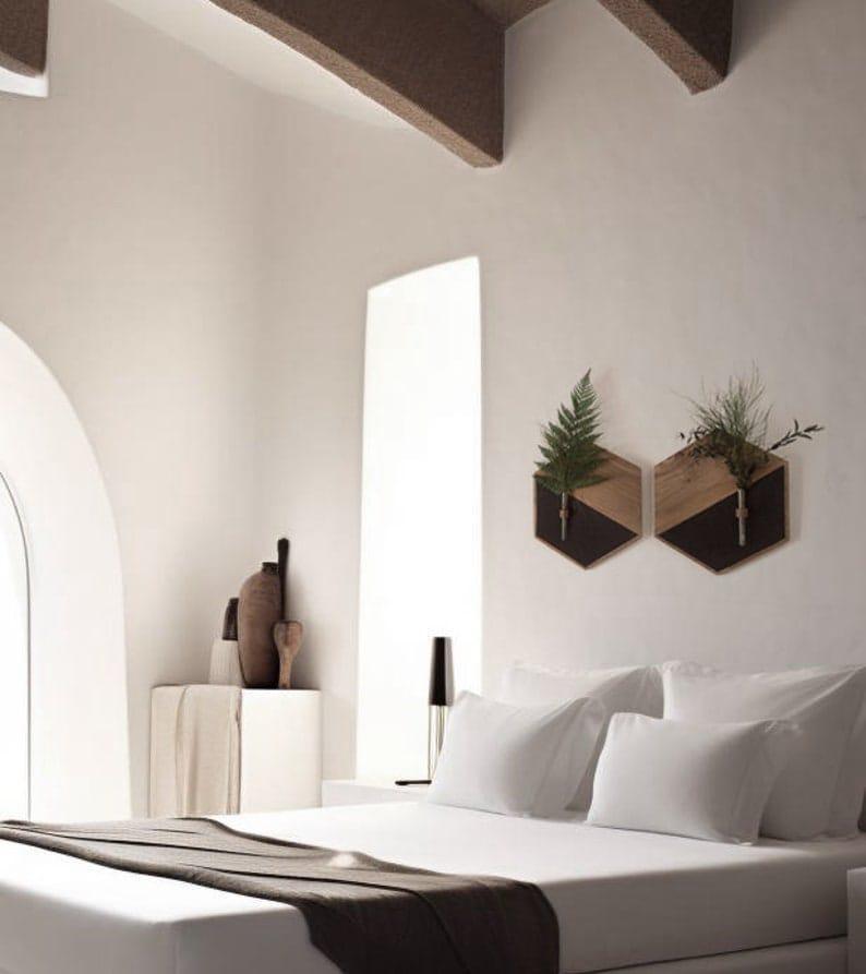 Set of 2 Wooden Wall Planters | MDF Floating Plant Holders for Home Decor Vael Decor
