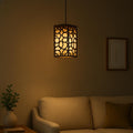 Modern Wooden Ceiling Pendant Lamp with Warm Golden Light | MDF Hanging Light Vael Decor