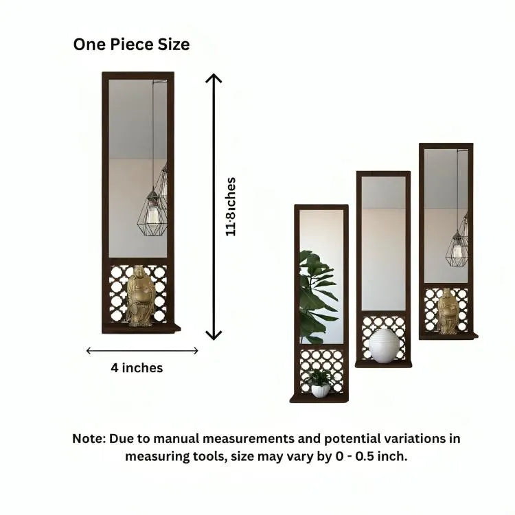 Modern MDF Floating Wall Shelves Set of 3 | Abstract Decorative Wall Shelf Vael Decor