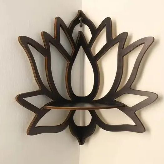 Flower Design Wooden Wall Decor Set of 1 | Modern Rustic Wooden Wall Frames Vael Decor