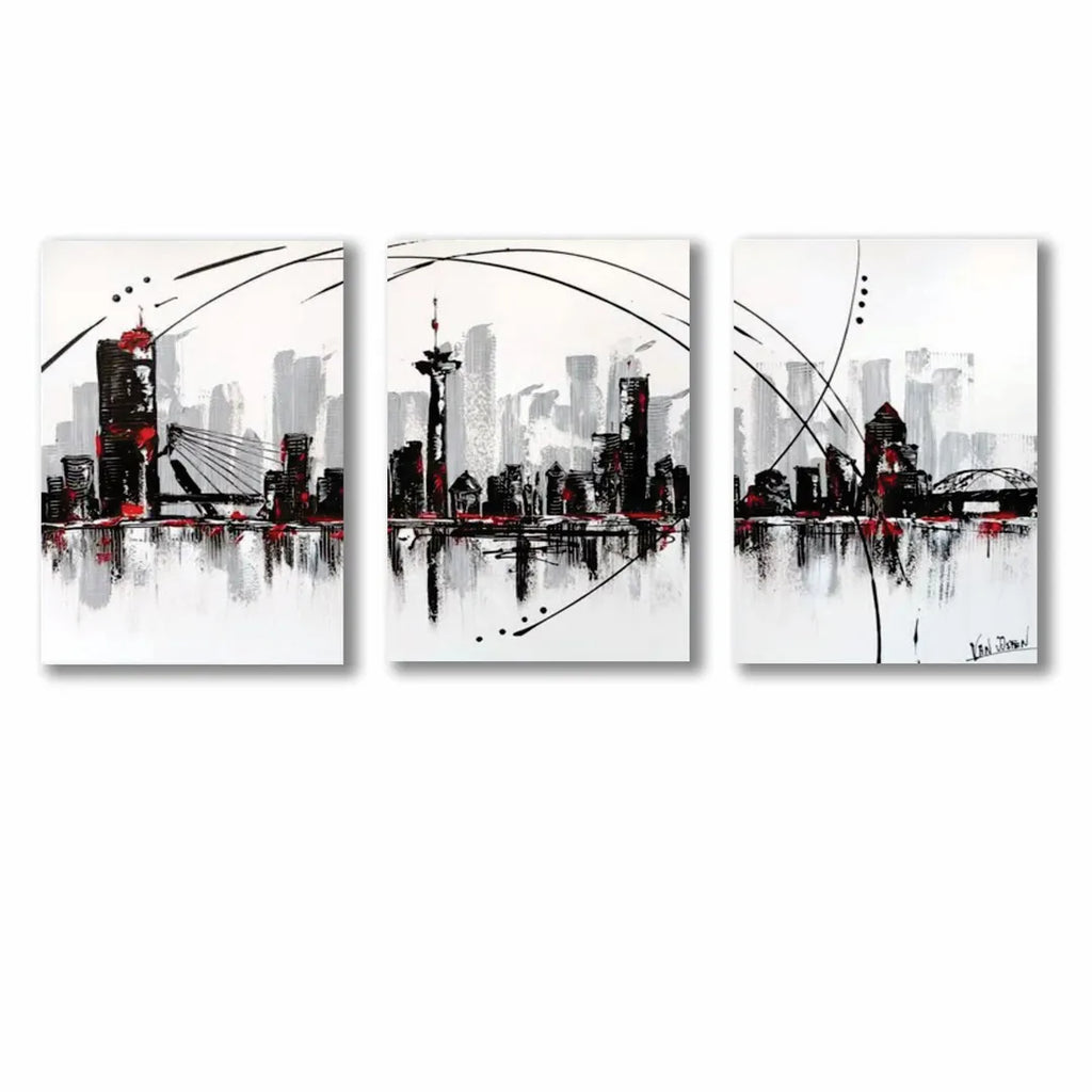 Modern MDF Wall Art Set of 3 | Large Wooden Wall Decor
