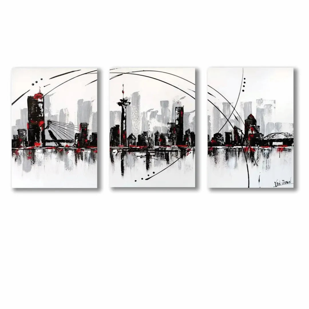 Modern MDF Wall Art Set of 3 | Large Wooden Wall Decor