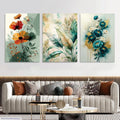Set of 3 Sticky Canvas Photo Tiles | Modern Wooden Wall Frames for Home Décor Vael Decor