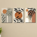 Set of 3 Sticky Canvas Photo Tiles | Modern Wooden Wall Frames for Home Décor Vael Decor