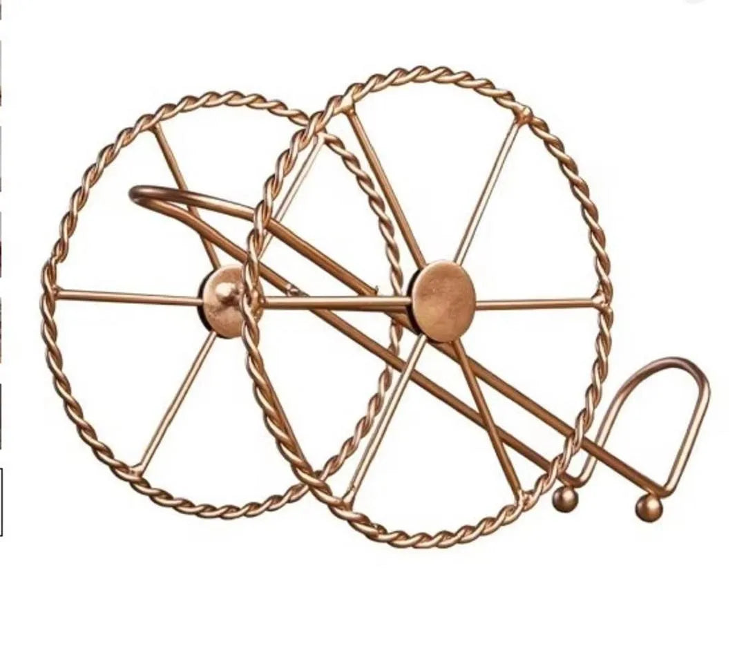 Retro Metal Cold Drink Rack Golden Iron Bottle Holder for Kitchen & Table Vael Decor