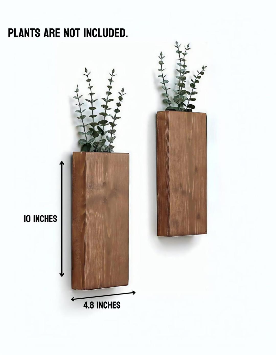 Set of 2 Wooden Wall Planters | MDF Floating Plant Holders for Home Decor Vael Decor